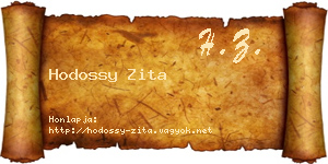 Hodossy Zita névjegykártya